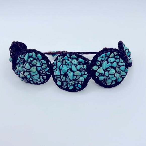 Mosaic Turquoise Stone Bracelet - Picture 2 of 12
